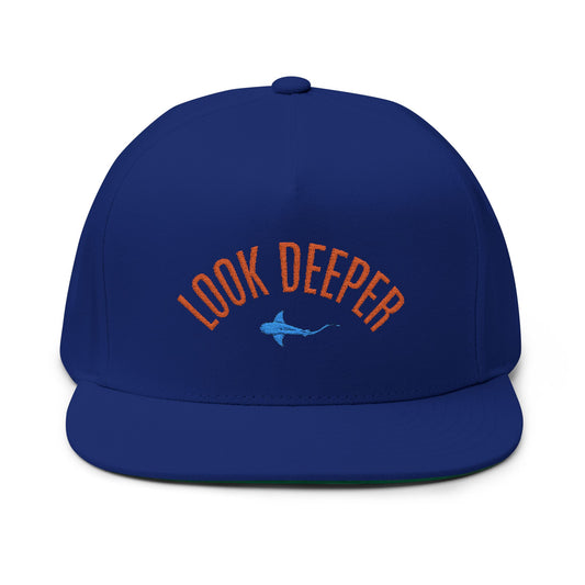 Look Deeper Flat Embroidered Brim Hat